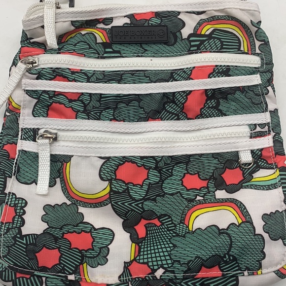 Joe Boxer Green White Rainbow Print Nylon Crossbody Bag MCB4409G - Picture 2 of 12